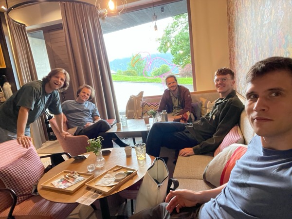 Unwinding in the chalet lounge